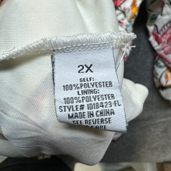 NWT Baltic Born Dress Womens Plus 2X Cream Floral Belted Tally Mini Ruffle Boho - Picture 5 of 12